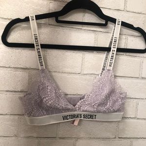 NWOT Lavender Lace Logo Strap Bralette